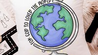 for God so loved the world Earth globe throw pillows for kids, baptism gift boy from grandparents, John 3 16 Bible verse pillow covers 18x18