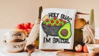 holy guacamole fiesta kitchen towels funny kitchen decor, foodie gift, sassy kitchen dish towels, sarcastic gifts for friends, taco Tuesday
