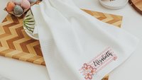 personalized women of the Bible floral kitchen towels for friends, Christian Christmas gifts for godmother, religious kitchen decor, faith