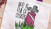 life is full of important choices golf tote bag for women, reusable shopping bag, cute golf gifts for her, lady golfer golfing tournament