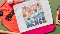 70s inspired retro flower tote bag for dance tote bag for girls, dance mom gifts, dance team senior gifts for college girls, Easter basket