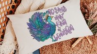 be your own kind of beautiful lumbar pillow for bed, cute dorm decor for girls, inspirational gifts for graduation, peacock throw pillow