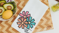 just bloom floral kitchen towels for cooks, colorful daisy kitchen dish towels, plant mom gift, cute flower hand towels for powder room