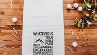 Christian golf towel for golf bags, whatever is true scripture gifts for men, Philippians 4:8 Bible verse golf gifts for son in law, ball
