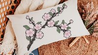 cherry blossom floral kitchen towels for gifts, Japanese aesthetic Japandi kitchen decor, bridal shower gift for bride to be, Sakura flower
