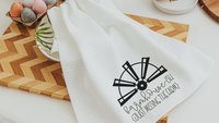 farm sweet farm kitchen towels, farmhouse ish funny kitchen decor, urban farmgirl trad mom gifts for Mothers day gifts for gardeners, fresh