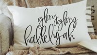 glory glory hallelujah christian throw pillow for couch with insert, Bible study leader gift, religious decor, faith gifts for women, pastor