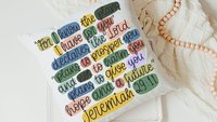 for I know the plans I have Bible verse decorative pillows with scripture, Jeremiah 29:11 throw pillow covers 18 x 18, Christian baby gifts