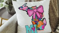Kansas throw pillows for couch trendy dorm decor for college girls, pink coquette bow kitchen towels for gifts, first apartment gift set for