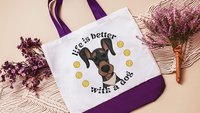 life is better with dogs Doberman pinscher dog lover tote bag for women, dobie mom Doberman gifts, reusable shopping bag, cute dog gifts for