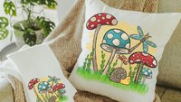 mushroom throw pillow for bed, cottagecore room decor, nature lover gift for women, woodland nursery decor, snail decor, outdoorsy gifts for