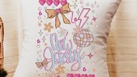 New Jersey throw pillow for bed trendy home decor, New Jersey gifts, coquette room decor pink preppy kitchen towels for gifts, college care