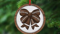 personalized football coquette bow football throw pillows for bed cute football mom gift set for women, football bow kitchen towels for gift
