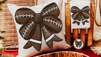 personalized football coquette bow football throw pillows for bed cute football mom gift set for women, football bow kitchen towels for gift