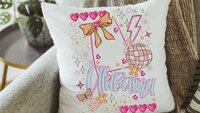 custom Texas throw pillow for bed, Texas gifts, coquette kitchen towels, cute Texas college care package for her, pink preppy pillows for