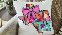 Kansas throw pillows for couch trendy dorm decor for college girls, pink coquette bow kitchen towels for gifts, first apartment gift set for