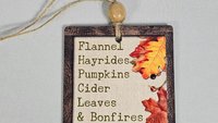 fall ornaments for small tree, fall car charms rear view mirror accessories for women, autumn decor for home, October birthday gifts for her