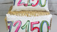 custom zip code lumbar pillow for bed, colorful throw pillow dorm decor for college girls, moving away gift for best friend, college dorm