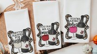 everything happens for a Riesling funny wine kitchen towels for friends, wine bar accessories, wine gifts for women, you had me at merlot