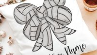 personalized volleyball coquette bow throw pillow with name, cute volleyball gifts for teenage girls, volleyball senior gifts for girls