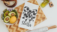 personalized soccer coquette kitchen towels for gifts, soccer bathroom decor, soccer gifts for kids, soccer senior gifts for girls, rally
