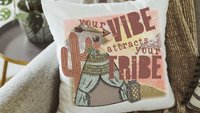 your vibe attracts your tribe boho throw pillows for couch trendy decor, snarky gifts, boho accent pillows for sofa, unique gifts for women