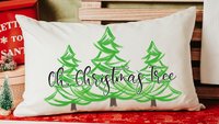 oh Christmas tree lumbar throw pillows for couch, whimsical Christmas lumbar pillows for chair, cute Christmas housewarming gift for couple