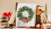 watercolor wreath Christmas throw pillows for couch trendy Christmas pillow covers 18 x 18, cozy Christmas decor for home, Christmas gifts