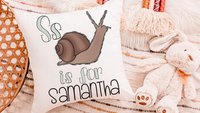personalized r is for rabbit throw pillow with name, bunny nursery decor, best gifts for little girls baby shower gifts for baby girls