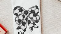 personalized soccer coquette kitchen towels for gifts, soccer bathroom decor, soccer gifts for kids, soccer senior gifts for girls, rally