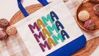 mama mama mama tote bags for moms, first time mom gifts from sister, funny mom bag for church, best gifts for her, bonus mom birthday gifts