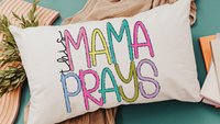 this mama prays lumbar pillow for bed, cute Christian throw pillows for couch, rocking chair pillow, unique gifts for Mothers day gifts for