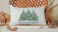 tis the season Christmas lumbar pillows for chair, blue chinoiserie Christmas pillow covers 12x20, trendy Christmas hostess gifts for women