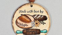 personalized made with love from the kitchen sourdough ornaments, baking gifts for Mom, cute Mothers day gifts for daughter in law, rear
