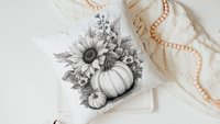 black and white sunflower throw pillows for couch modern farmhouse decor, trendy pumpkin accent pillow for chair, sunflower gifts for Mom
