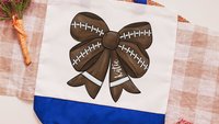 personalized football coquette tote bag for school, cute football cheerleader graduation gift for girls, football mom gifts from son, flag