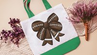 personalized football coquette tote bag for school, cute football cheerleader graduation gift for girls, football mom gifts from son, flag