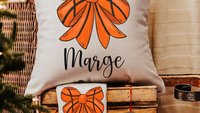 personalized girly basketball throw pillow for bed cute basketball gifts for girls, basketball coquette room decor, basketball kitchen towel