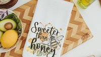 sweeter than honey cute kitchen towels for moms, beekeeper gift, bumble bee kitchen decor, honey bee gifts for women, spring decor for home