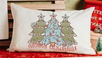 boho Christmas lumbar pillows for couch, moss green Christmas ornaments for 2026, Merry Christmas kitchen towels for new home, terracotta