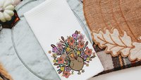 cute turkey throw pillows for fall floral accent pillows for living room, whimsical Thanksgiving decor home decor for family room, girly