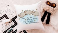 now I lay me down to sleep bedtime prayer throw pillow for kids, Christian nursery decor, baptism gift for grandson, christening gifts for
