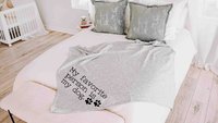 my favorite person is my dog throw blanket for bed, cozy birthday gifts for dog lovers, snuggle blanket dog mom gifts, cute dog gifts for