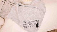 my favorite person is my cat throw blanket for bed, cozy Christmas gifts for cat lovers, snuggle blanket 50x60, cat mom blanket, cute cat