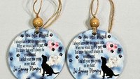 personalized paw prints on my heart dog memorial ornament for dogs that passed away, in loving memory dog bereavement gift, loss of dog