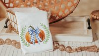 rustic pumpkin lumbar pillow for bed, Thanksgiving hostess gifts for women, farmhouse pumpkin decor for home, October birthday gifts for her