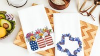 texas kitchen towels, Texas state flower bluebonnet gifts, wildflower kitchen dish towels, patriotic gifts for women, floral hand towels for