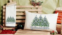 tis the season Christmas lumbar pillows for chair, blue chinoiserie Christmas pillow covers 12x20, trendy Christmas hostess gifts for women