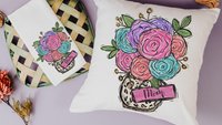 custom name kitchen towels for Christmas gifts for wife, personalized I love you floral kitchen decor, secret Santa gifts for her, leopard