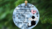 in loving memory ornament personalized paw prints on my heart cat memorial keepsake, cat loss bereavement gifts for women, loss of cat